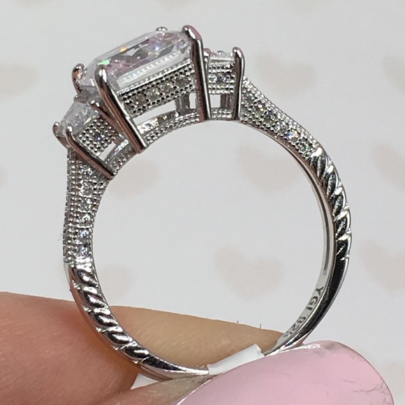 ❌ SOLD❌ 18k white gold engagement antique ring - Picture 4 of 8